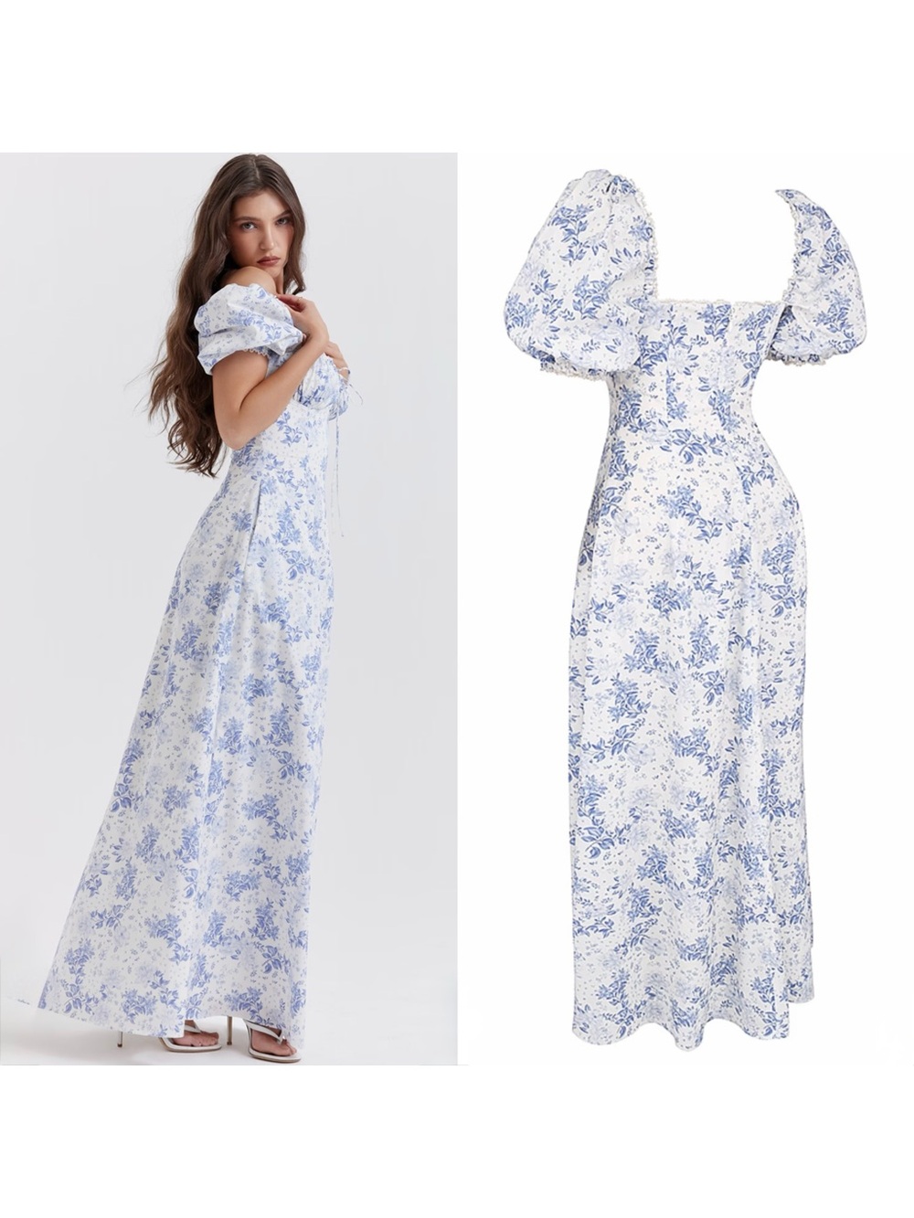 House of CB felizia floral puff sleeve maxi dress - Picture 6 of 14